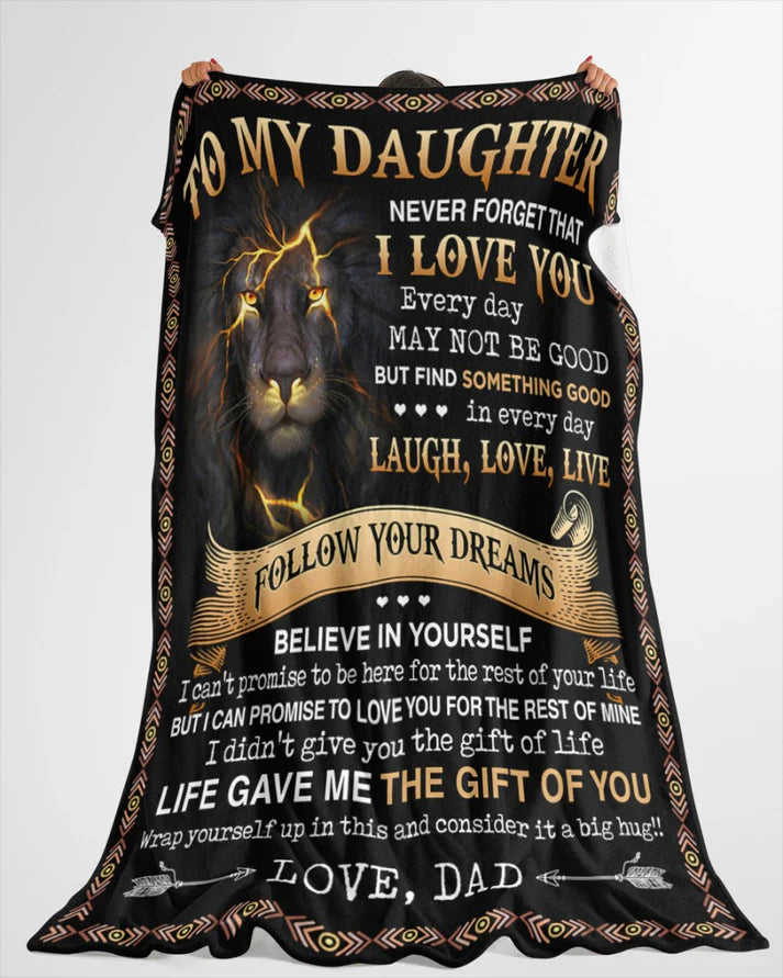 BLANKET FOR DAUGHTER - GIFT FROM DAD - COMFORT & WARMTH GIFT (SKUB06-80)