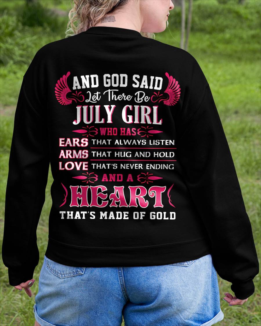 JULY GIRL – EARS THAT LISTEN ARMS THAT HUG LOVE NEVER ENDING HEART OF GOLD - FOR WOMEN - TLEE07 (SKU09-75-07)