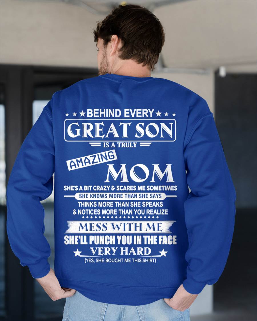 BEHIND EVERY GREAT SON IS A TRULY AMAZING MOM - FROM MOM - TLEE00 (SKU10-37-00)