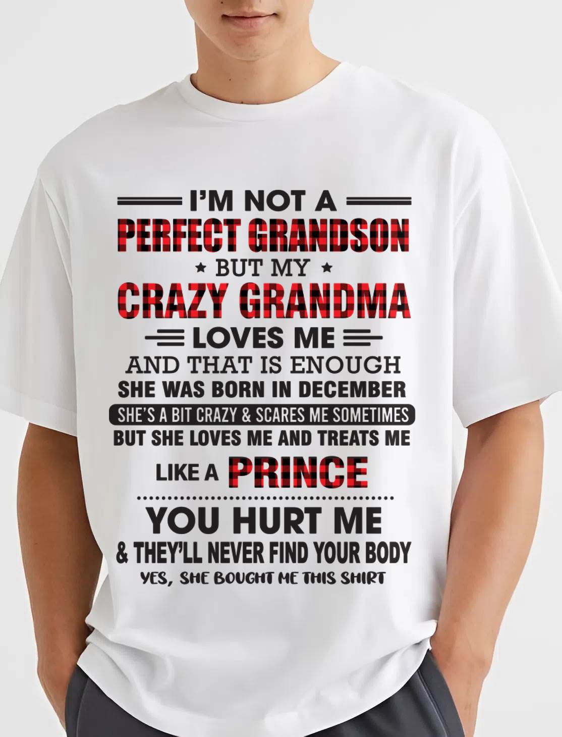 DECEMBER - PROUD GRANDSON OF A CRAZY GRANDMA - FROM GRANDMA - TLEE12 (SKU2603-71-12)