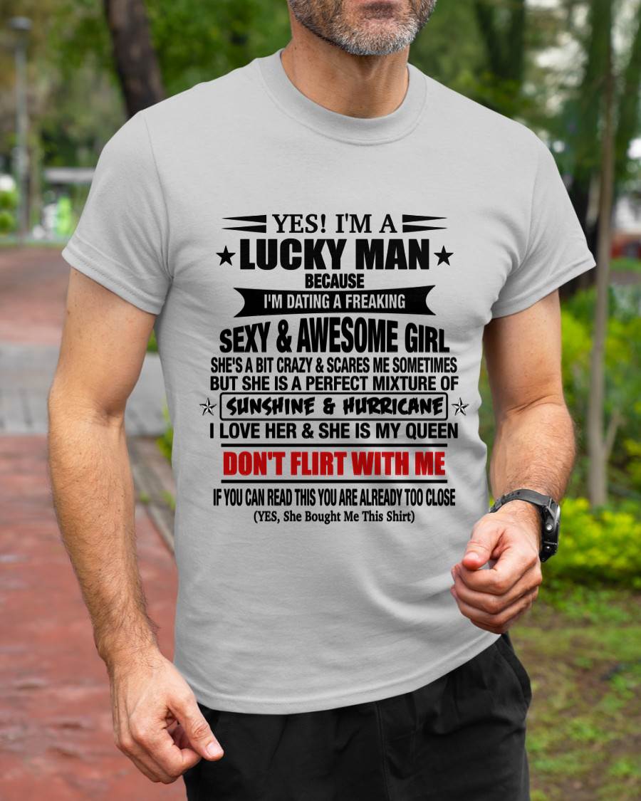 LUCKY MAN WITH AN AMAZING GIRLFRIEND TEE - FROM GF - TLEE00 (SKU2605-98-00)