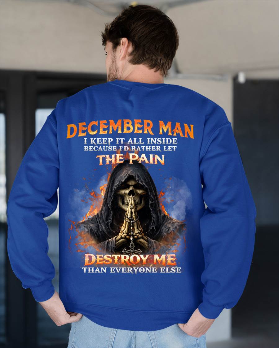 DECEMBER MAN SKULL SHIRT – I KEEP IT ALL INSIDE DARK GOTHIC T-SHIRT - FOR MAN - TLEE12 (SKU2604-136-12)