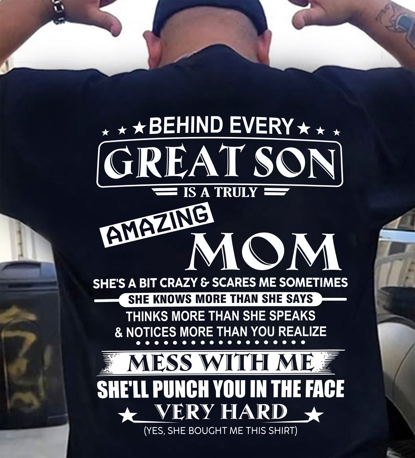 BEHIND EVERY GREAT SON IS A TRULY AMAZING MOM - FROM MOM - TLEE00 (SKU10-37-00)