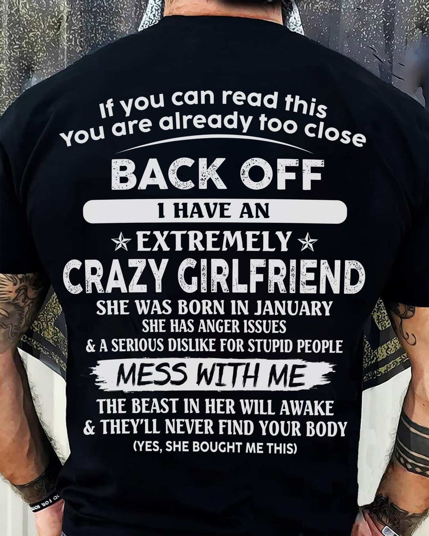 January - If You Can Read This You Are Already Too Close - Gift For Your Boyfriend, Husband From Wife - TLEE01 (SKU07-175-01)
