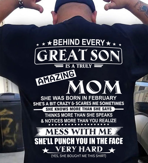 FEBRUARY - BEHIND EVERY GREAT SON IS A TRULY AMAZING MOM - FROM MOM - TLEE02 (SKU10-37-02)