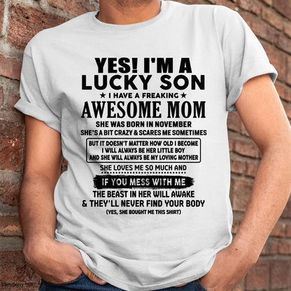 November - I am Lucky Son - Gift For Son From Mom - TLEE11 - (SKU-T1206LMS-11)