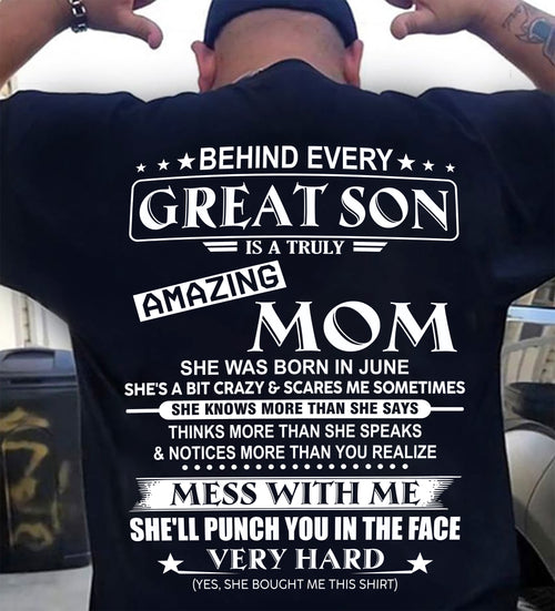 JUNE - BEHIND EVERY GREAT SON IS A TRULY AMAZING MOM - FROM MOM - TLEE06 (SKU10-37-06)