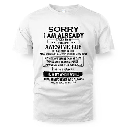 June - Awesome Boyfriend Born In June- Special gift for your Girlfriend - From Husband TLEE06 (SKUT08-11-06)