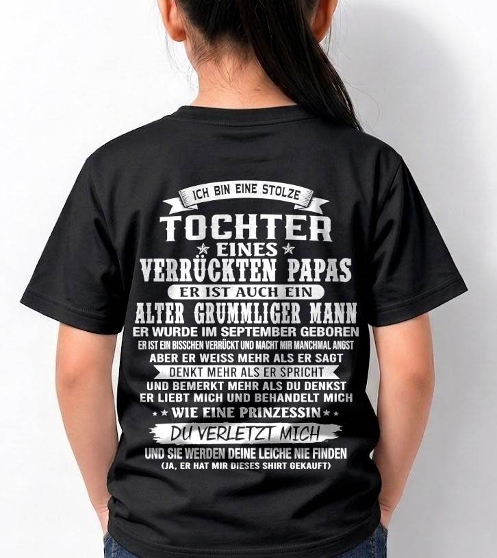 SEPTEMBER / TOCHTER EINES VERRÜCKTEN PAPAS SHIRT - GESCHENK VOM PAPA - TLEE09 (SKU2606-230-09)