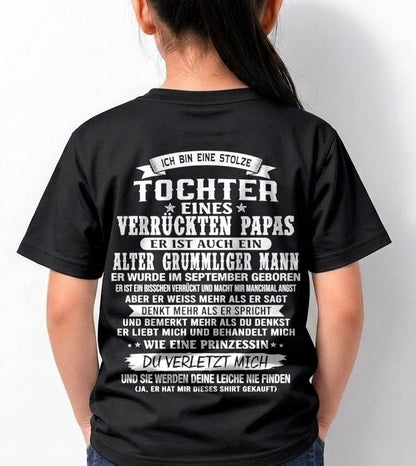 SEPTEMBER / TOCHTER EINES VERRÜCKTEN PAPAS SHIRT - GESCHENK VOM PAPA - TLEE09 (SKU2606-230-09)