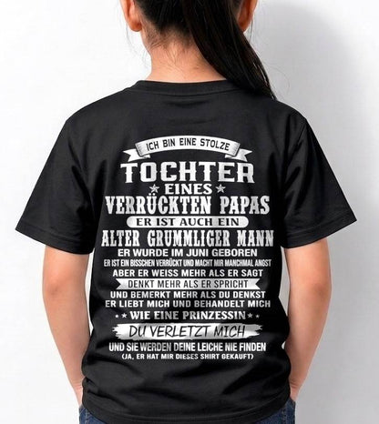 JUNI / TOCHTER EINES VERRÜCKTEN PAPAS SHIRT - GESCHENK VOM PAPA  - TLEE06 (SKU2606-230-06)