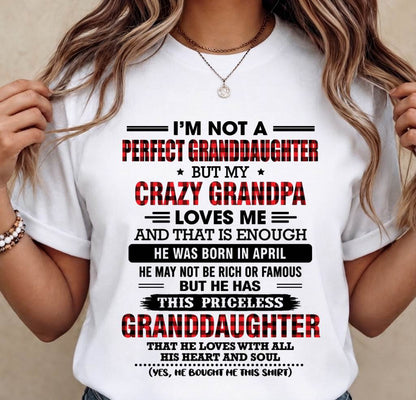 APRIL - PRICELESS GRANDDAUGHTER - FROM GRANDPA - TLEE04 (SKU2608-446-04)