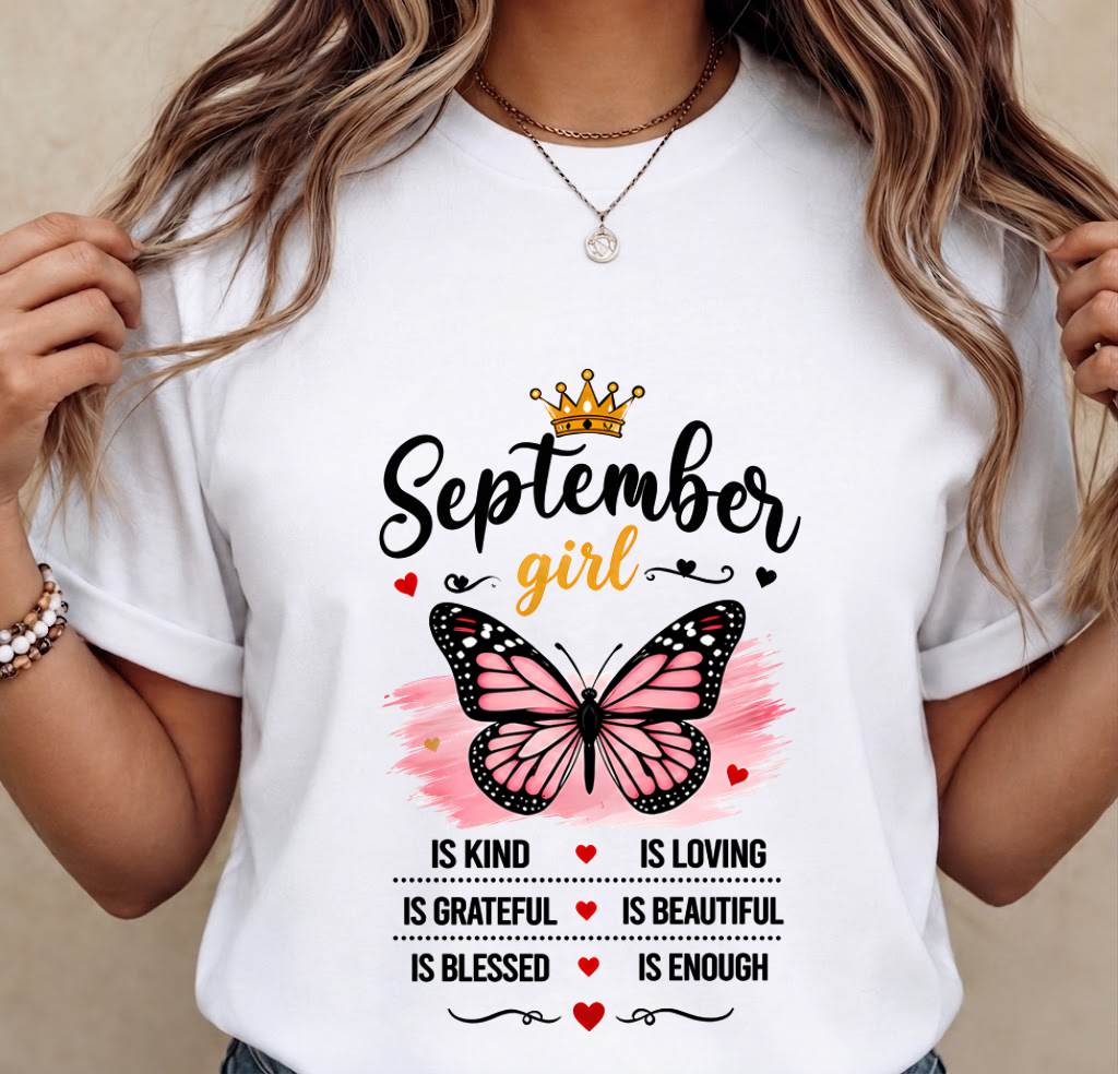 SEPTEMBER GIRL BUTTERFLY SHIRT - FOR WOMEN - TLEE09 (SKU2608-593-09)