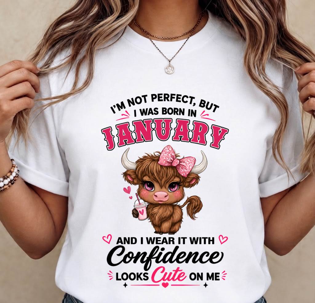 JANUARY BORN CONFIDENCE TEE - FOR WOMEN - TLEE01 (SKU2608-118-01)