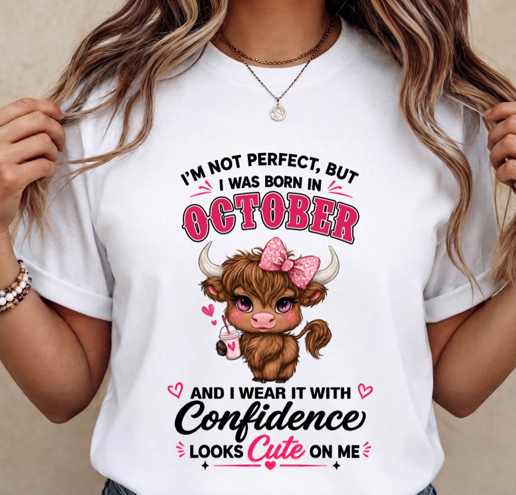 OCTOBER BORN CONFIDENCE TEE - FOR WOMEN - TLEE10 (SKU2608-118-10)