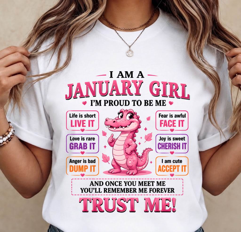 JANUARY GIRL CUTE ALLIGATOR TEE - FOR WOMEN - TLEE01 (SKU2607-236-01)