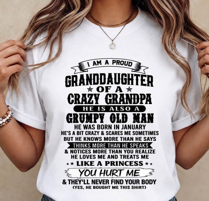 JANUARY - PROUD GRANDDAUGHTER OF A CRAZY GRANDPA - FROM GRANDPA - TLEE01 (SKU2607-114-01)