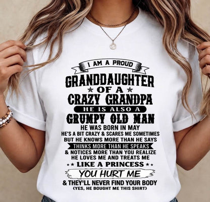 MAY - PROUD GRANDDAUGHTER OF A CRAZY GRANDPA - FROM GRANDPA - TLEE05 (SKU2607-114-05)