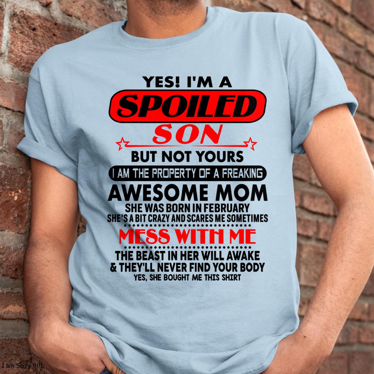 February - I am Spoiled Son - Gift For Son From Mom - TLEE02 - (SKU-T1206MS-02)
