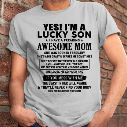 February - I am Lucky Son - Gift For Son From Mom - TLEE02 - (SKU-T1206LMS-02)