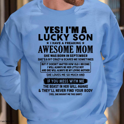 September - I am Lucky Son - Gift For Son From Mom - TLEE09 - (SKU-T1206LMS-09)