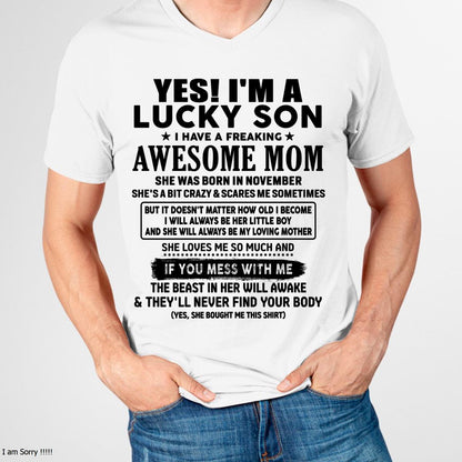 November - I am Lucky Son - Gift For Son From Mom - TLEE11 - (SKU-T1206LMS-11)