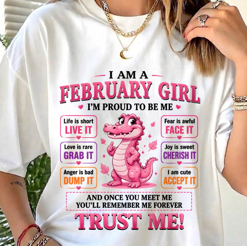 FEBRUARY GIRL CUTE ALLIGATOR TEE - FOR WOMEN - TLEE02 (SKU2607-236-02)
