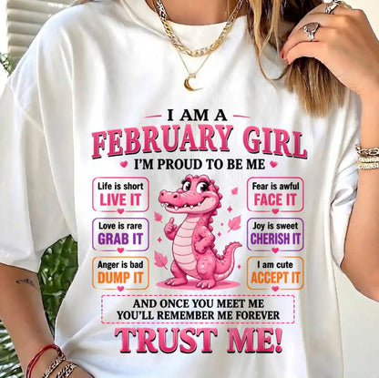 FEBRUARY GIRL CUTE ALLIGATOR TEE - FOR WOMEN - TLEE02 (SKU2607-236-02)