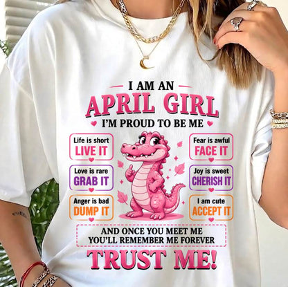 APRIL GIRL CUTE ALLIGATOR TEE - FOR WOMEN - TLEE04 (SKU2607-236-04)