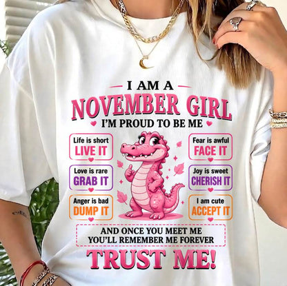 NOVEMBER GIRL CUTE ALLIGATOR TEE - FOR WOMEN - TLEE11 (SKU2607-236-11)