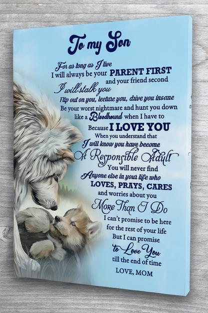 To My Son From Mom Canvas