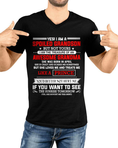 APRIL - SPOILED GRANDSON BUT NOT YOURS – PROUD TREASURE OF AN AWESOME GRANDMA - FROM GRANDMA - TLEE04 (SKU2604-186-04)