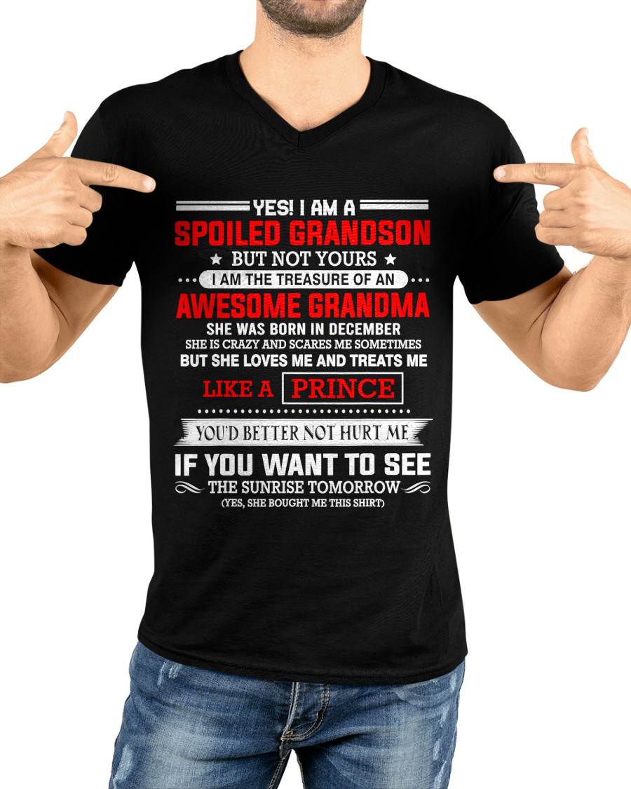 DECEMBER - SPOILED GRANDSON BUT NOT YOURS – PROUD TREASURE OF AN AWESOME GRANDMA - FROM GRANDMA - TLEE12 (SKU2604-186-12)
