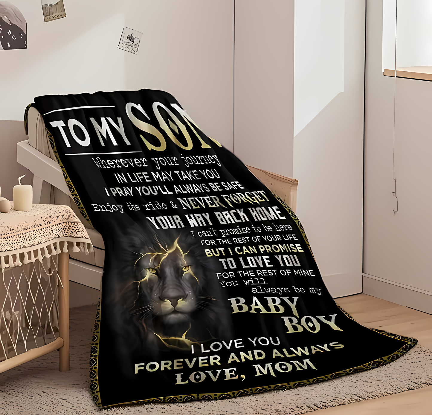 Special Gift For Your Son Blanket - From Mom00