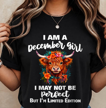 DECEMBER GIRL ONE OF A KIND TEE - FOR WOMEN - TLEE12 (SKU2607-296-12)
