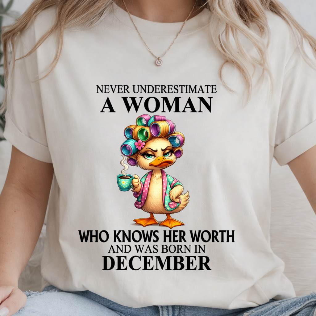 DECEMBER – NEVER UNDERESTIMATE A WOMAN WHO KNOWS HER WORTH - FOR WOMEN - TLEE12 (SKU2604-56-12)