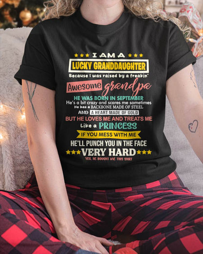 SEPTEMBER GRANDPA – BLESSED GRANDDAUGHTER RAISED BY AN AMAZING GRANDPA - FROM GRANDPA - TLEE09 (SKU2603-273-09)