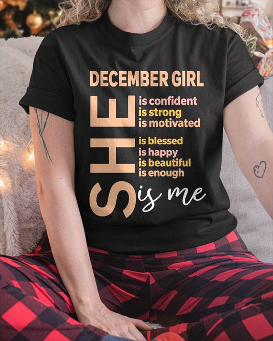 DECEMBER GIRL - SELF LOVE TYPOGRAPHY - FOR WOMEN - TLEE12 (SKU2606-255-12)