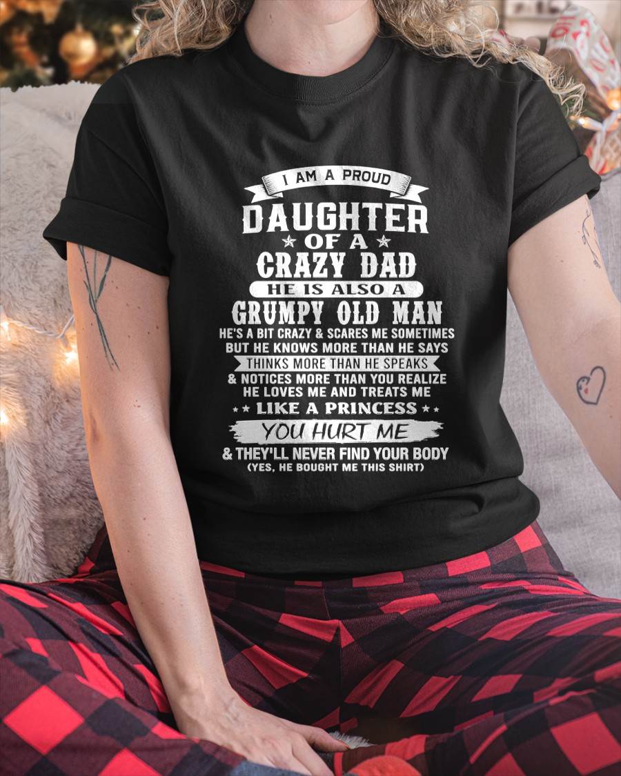 CRAZY DAD PROUD DAUGHTER SHIRT - FROM DAD - TLEE00 (SKU2607-221-00)