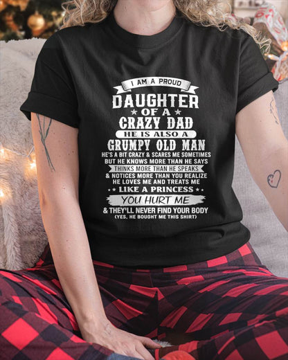 CRAZY DAD PROUD DAUGHTER SHIRT - FROM DAD - TLEE00 (SKU2607-221-00)