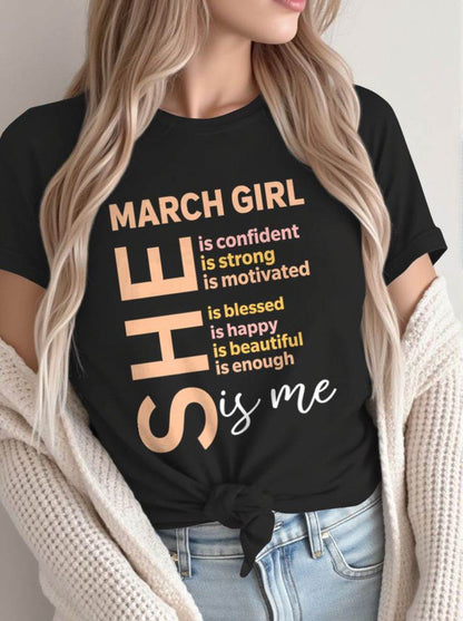 MARCH GIRL - SELF LOVE TYPOGRAPHY - FOR WOMEN - TLEE03 (SKU2606-255-03)