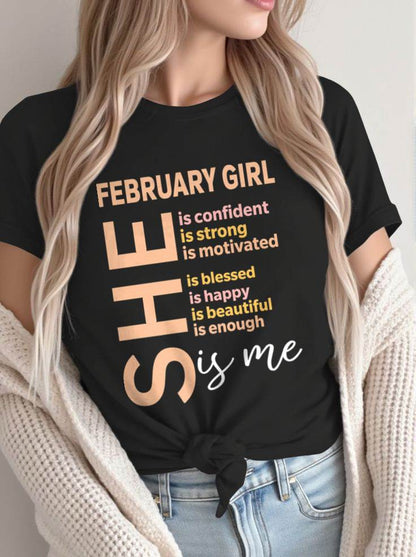 FEBRUARY GIRL - SELF LOVE TYPOGRAPHY - FOR WOMEN - TLEE02 (SKU2606-255-02)