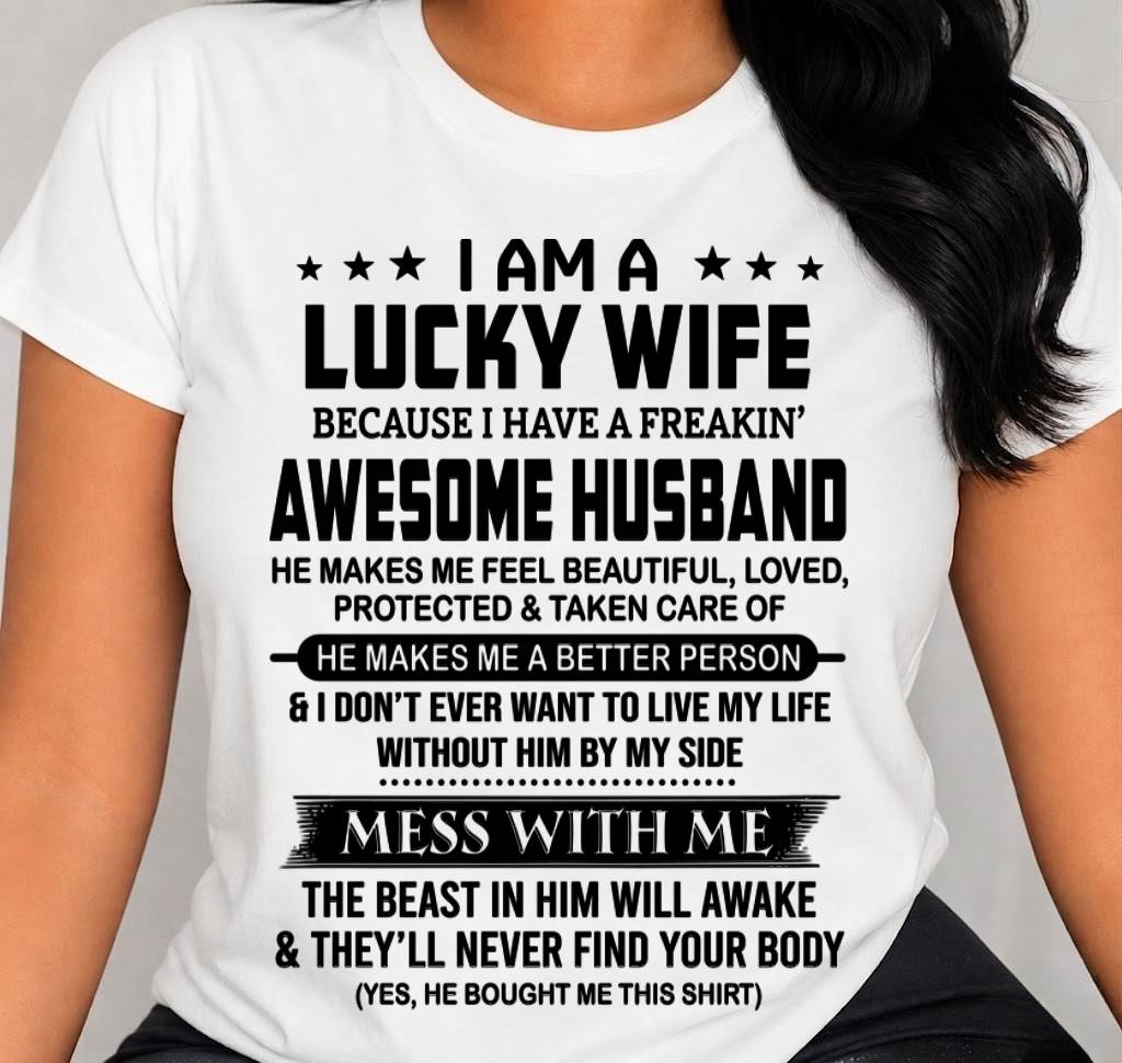 LUCKY WIFE OF AN AWESOME HUSBAND - FROM HUSBAND - TLEE00 (SKU2605-97-00)