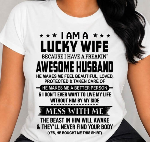 LUCKY WIFE OF AN AWESOME HUSBAND - FROM HUSBAND - TLEE00 (SKU2605-97-00)