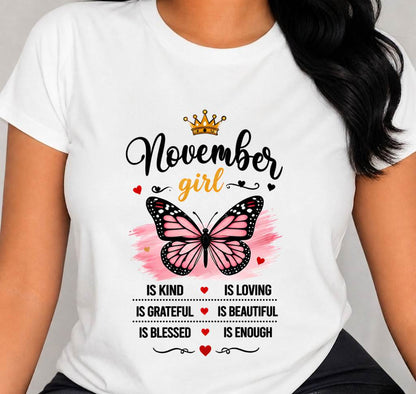 NOVEMBER GIRL BUTTERFLY SHIRT - FOR WOMEN - TLEE11 (SKU2608-593-11)