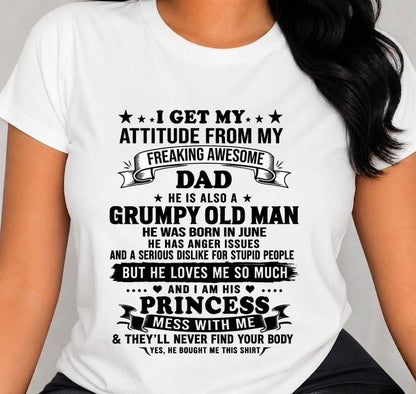 JUNE - AWESOME DAD PRINCESS SHIRT - FROM DAD - TLEE06 (SKU2607-352-06)