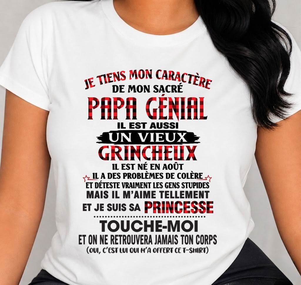 AOÛT / FILLE À PAPA GÂTÉE ET FIÈRE - CADEAU DE PAPA - TLEE08 (SKU2605-355-08)