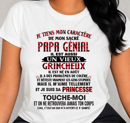 AOÛT / FILLE À PAPA GÂTÉE ET FIÈRE - CADEAU DE PAPA - TLEE08 (SKU2605-355-08)