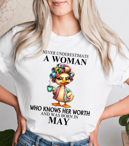 MAY – NEVER UNDERESTIMATE A WOMAN WHO KNOWS HER WORTH - FOR WOMEN - TLEE05 (SKU2604-56-05)