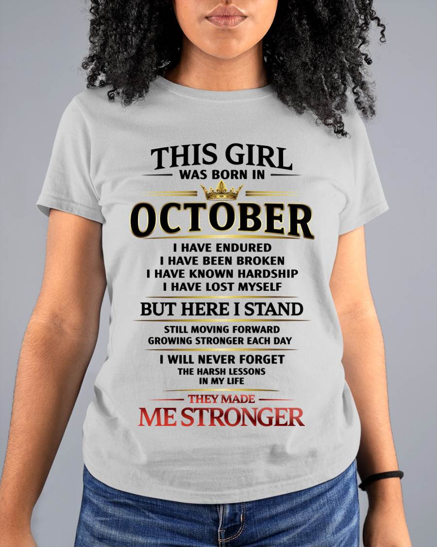 OCTOBER - THE LESSONS HURT, BUT THEY MADE ME STRONGER - FOR WOMEN - TLEE10 (SKU2602-217-10)